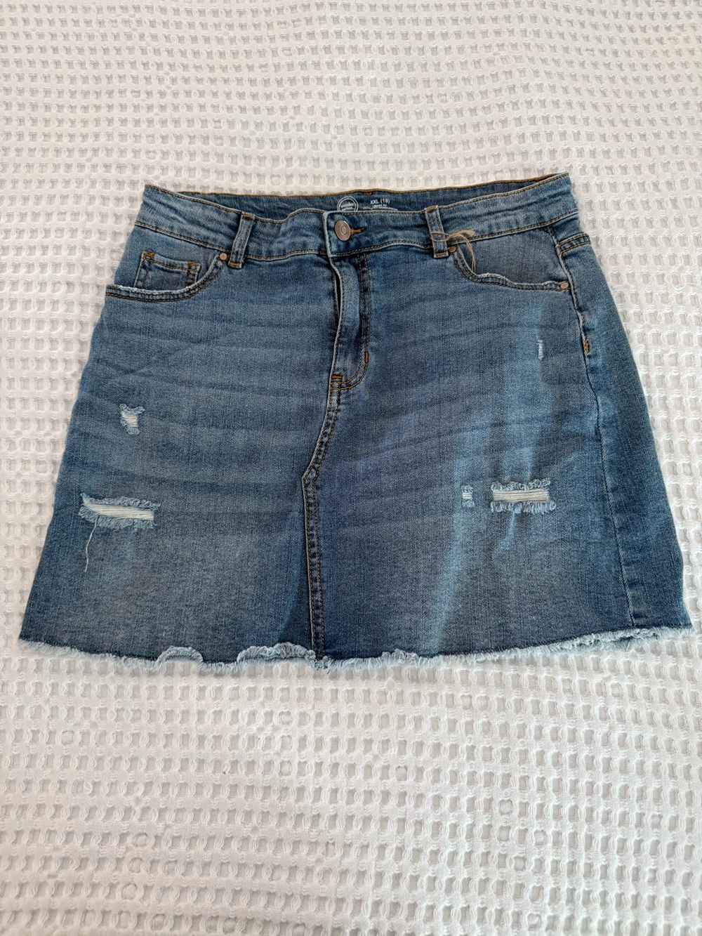 Wonder Nation Denim Distressed Mini Skirt - Blue